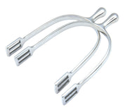 Full view of a pair of Korsteel Knob End Spurs 1" Neck on a white background