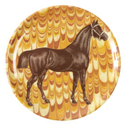View of the yellow ThomasPaul Equus Coaster on a white background