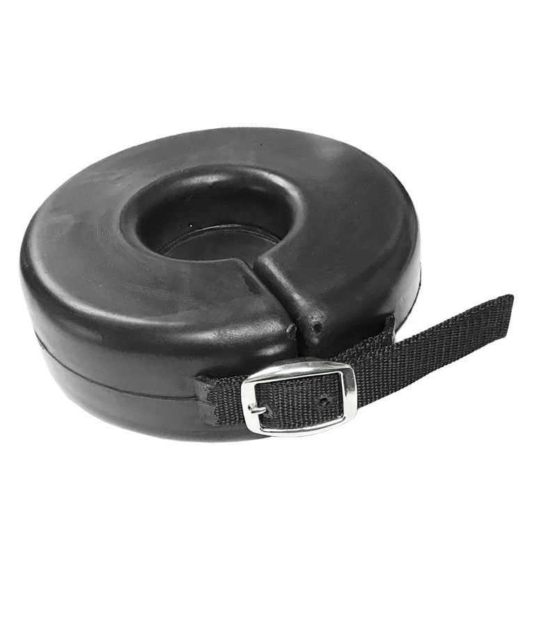 View of Jacks Shoe Boil Boot in black with adjustable buckle.