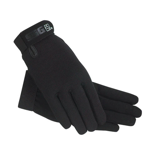 Top view of the black SSG All Weather Gloves on a white background