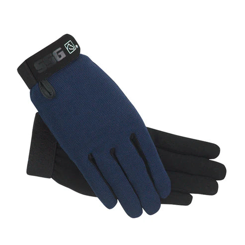 Top view of the navy SSG All Weather Gloves on a white background
