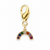Front view of the gold rainbow Dubois Cheval Braid Charm on a white background