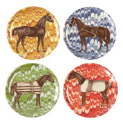 View of the ThomasPaul Equus Marble Coasters Set of Four on a white background