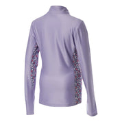 Back view of the purple Equinavia Lena Kids Long Sleeve Quarter Zip on a white background