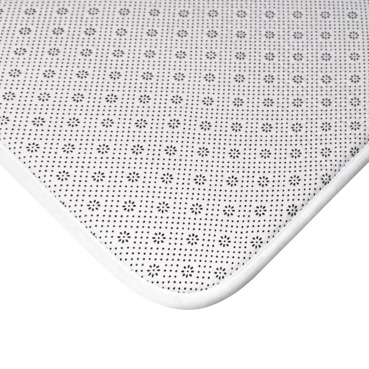 Close-up view of the underside of the All Designs Equine Dressage Horse Memory Foam Bath Mat on a white background