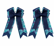 View of the California Belle & Bow Kids Hair Bows on a white background