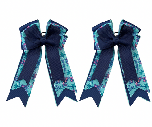 View of the California Belle & Bow Kids Hair Bows on a white background