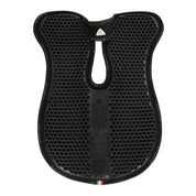 Underside view of the Acavallo Withers Free Gel Hex Pad in black on a white background