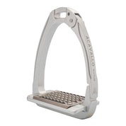 Angled view of the aluminum Acavallo Arena AluPlus 2.0 Stirrup on a white background