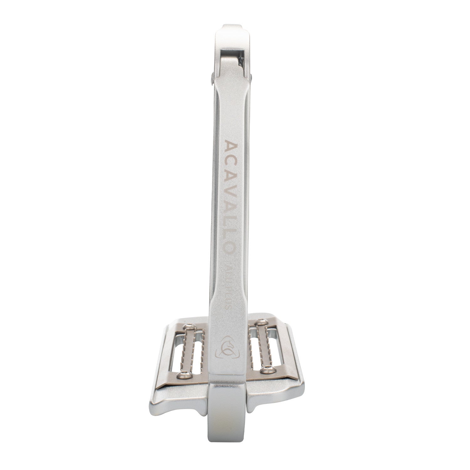 Side view of the aluminum Acavallo Arena AluPlus 2.0 Stirrup on a white background