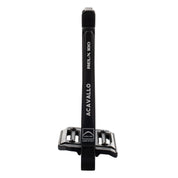 Side view of the black Acavallo Rel-X 180 Stirrup on a white background