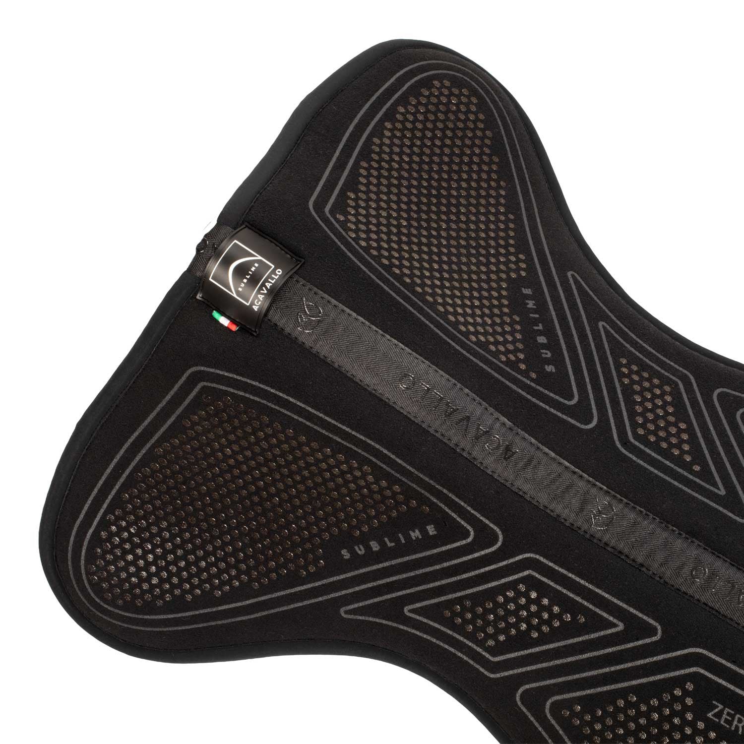 Overview of the black Acavallo Sublime Zero Impact Pad on a white background