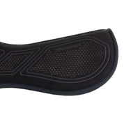 Close-up view of the back of the black Acavallo Sublime Zero Impact Pad on a white background