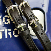 Close-up view of the buckled Plane Mane Jane Spur Straps