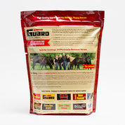 Back view of a 10lb bag of Horse Guard Vitamin E and Selenium on a plain background