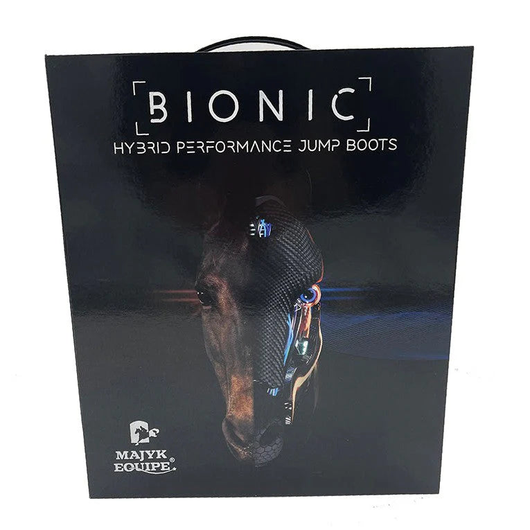 View of the front of the box for the Majyk Equipe Bionic Hybrid Performance Jump Boot