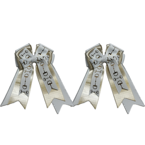 View of the Bit of White Belle & Bow Kids Hair Bows on a white background