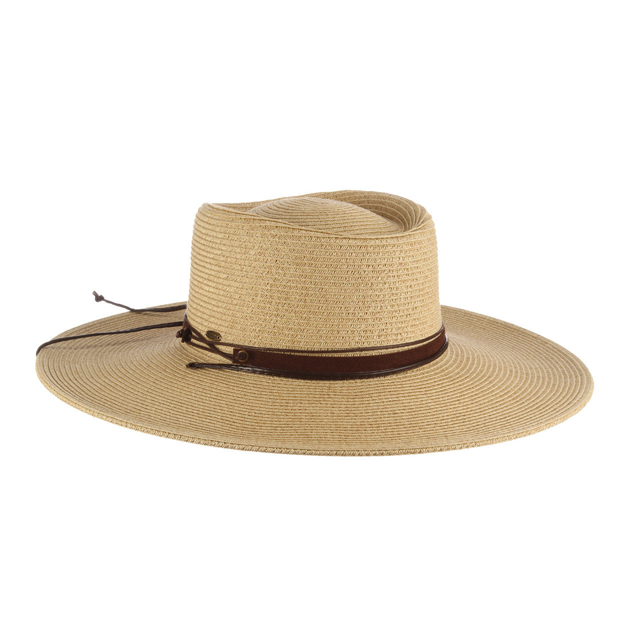 Front angled view of the Dorfman Milano Bruges Boater Hat