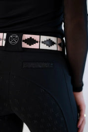 Close-up back view of the pocket sparkles on the black Free Ride  Sparkle PRO Full Seat Breeches