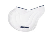 Side view of the white Correct Connect XC Mesh Saddle Pad on a white background