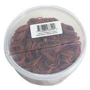Full view of the container of 500 light brown Intrepid Braiding Bands on a white background