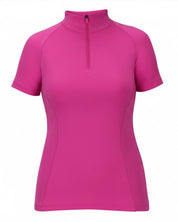 Front view of the pink Aubrion React Short Sleeve Base Layer on a white background