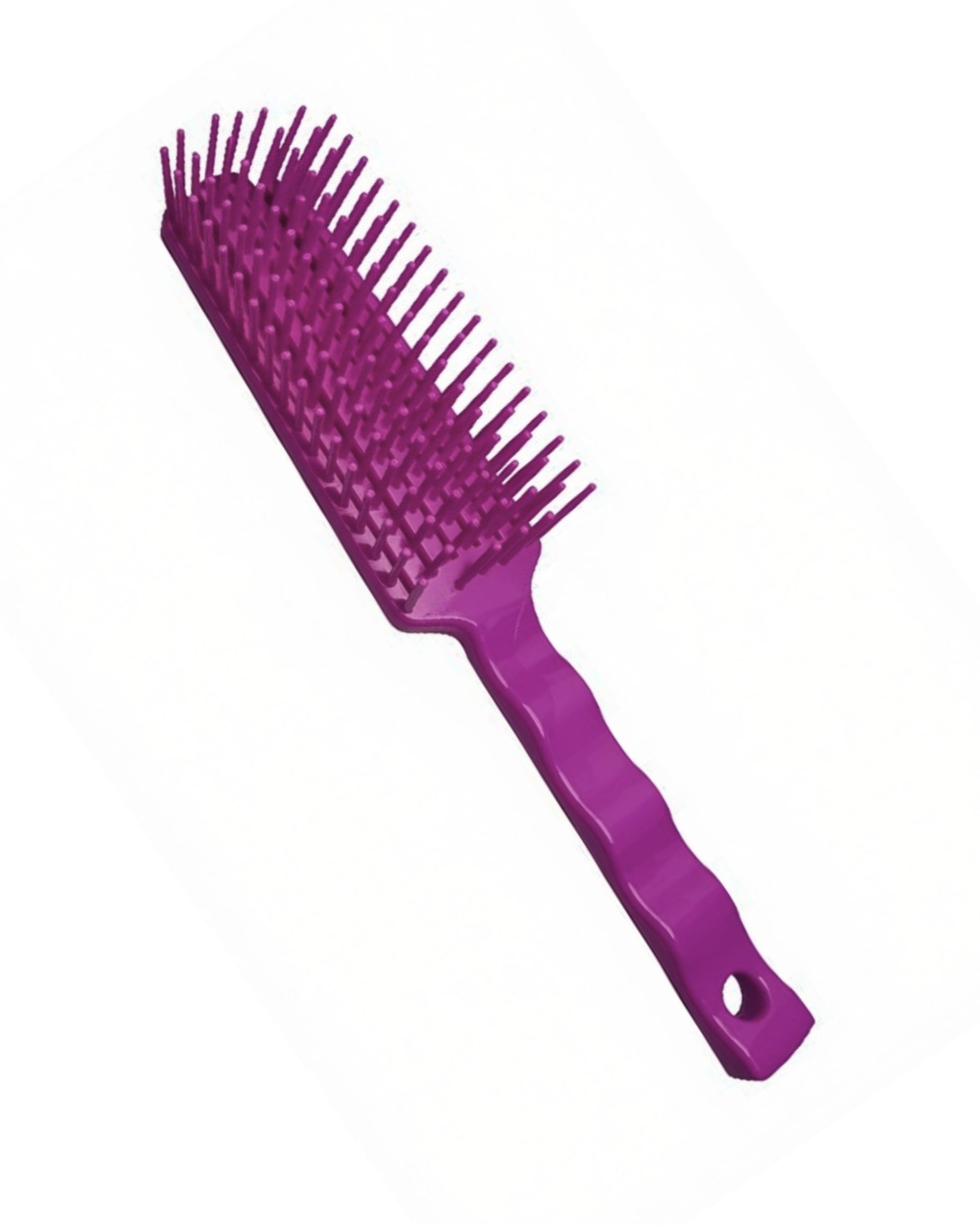 Full view of the purple Tangle Wrangler Brush on a white backvground