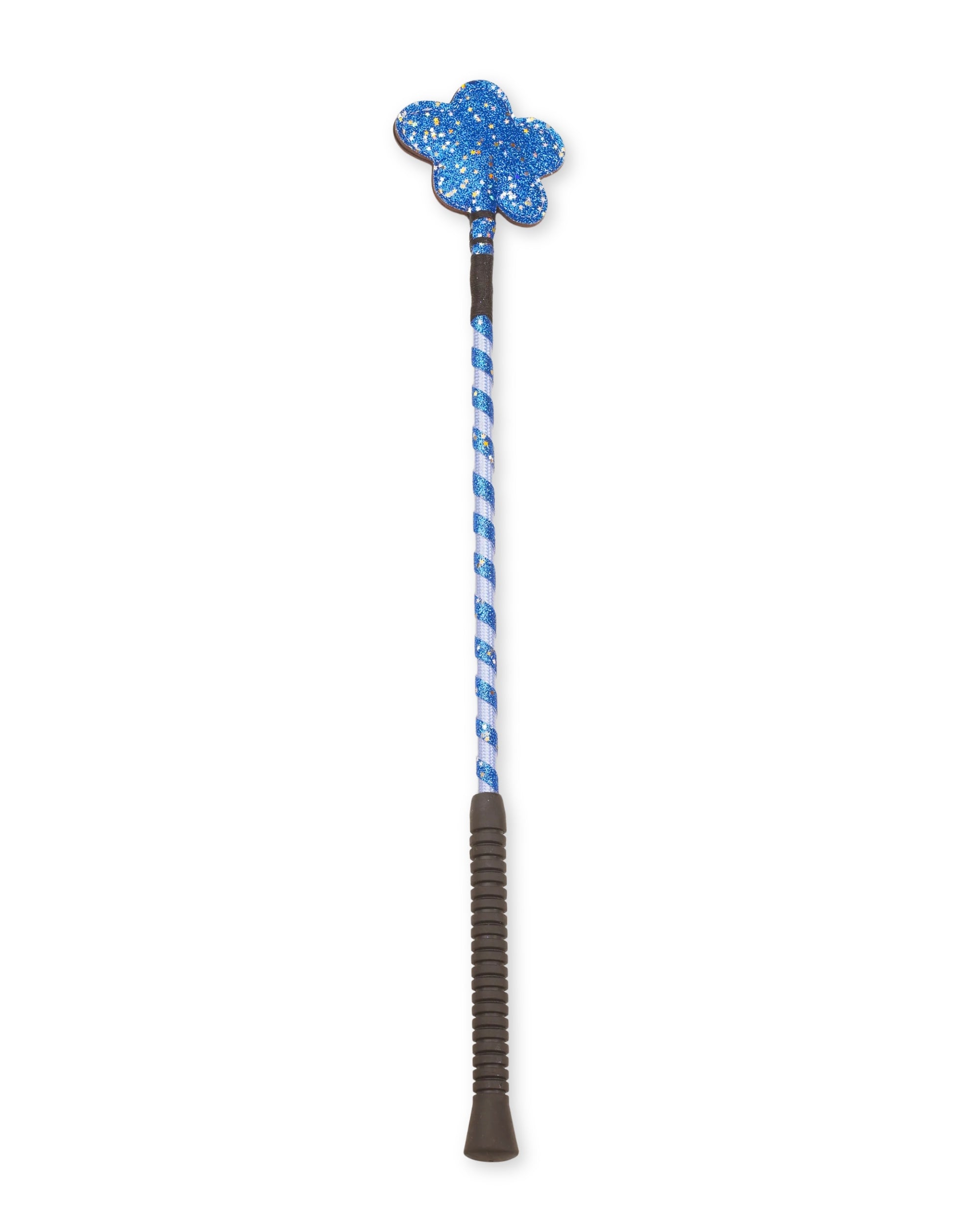 Front view of the blue Equistar Glitter Flower Crop on a white background