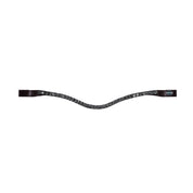 Full view of the Graphite Passier Waved Browband with Extra Large Premium Crystals on a plain background