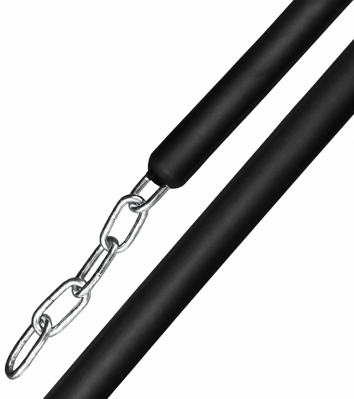 View of the black Jacks Stall Chain on a white background