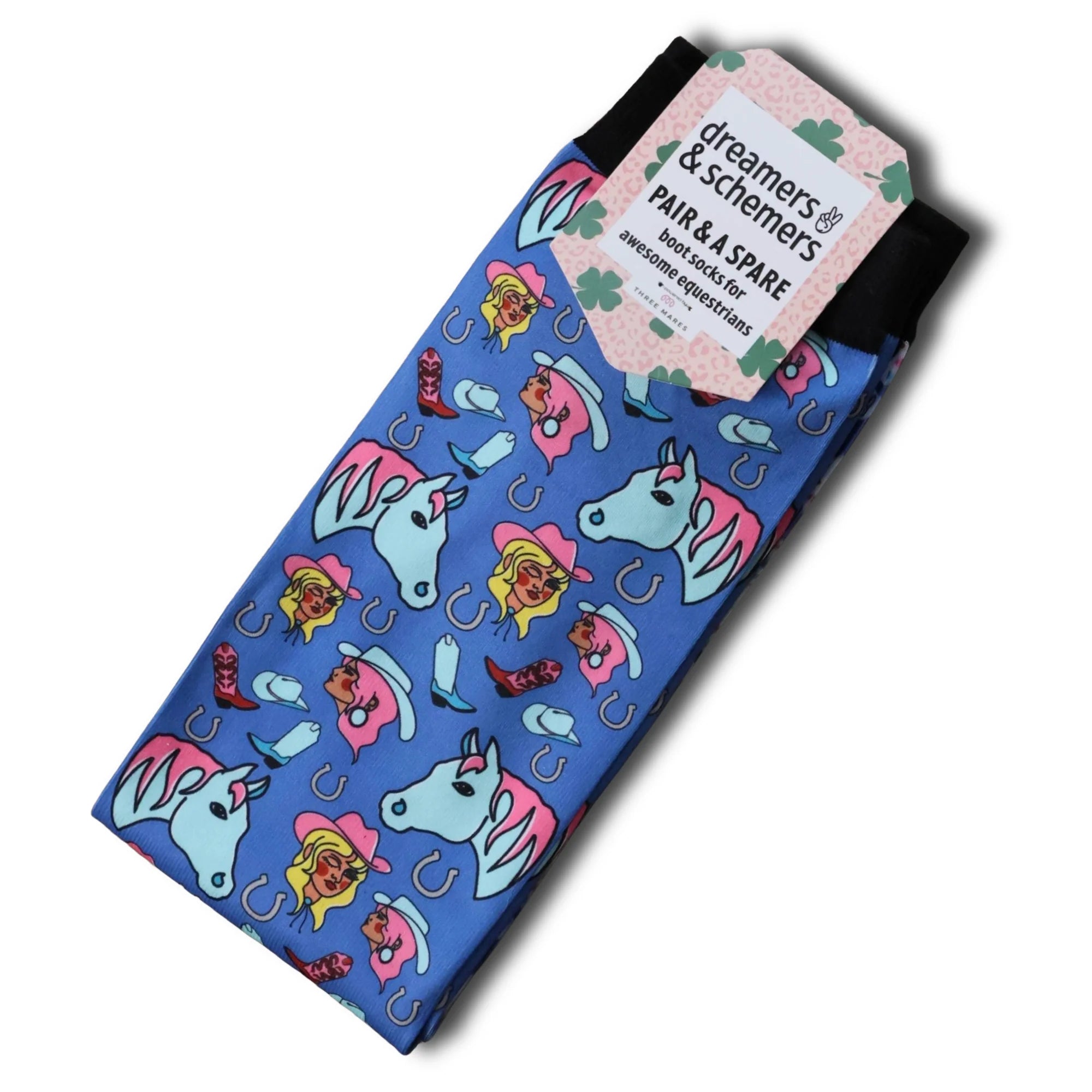 Front view of the Cowgirl Rodeo Dreamers & Schemers Pair & A Spare Boot Socks on a white background