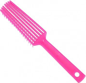 Full view of the pink Tangle Wrangler Brush on a white backvground