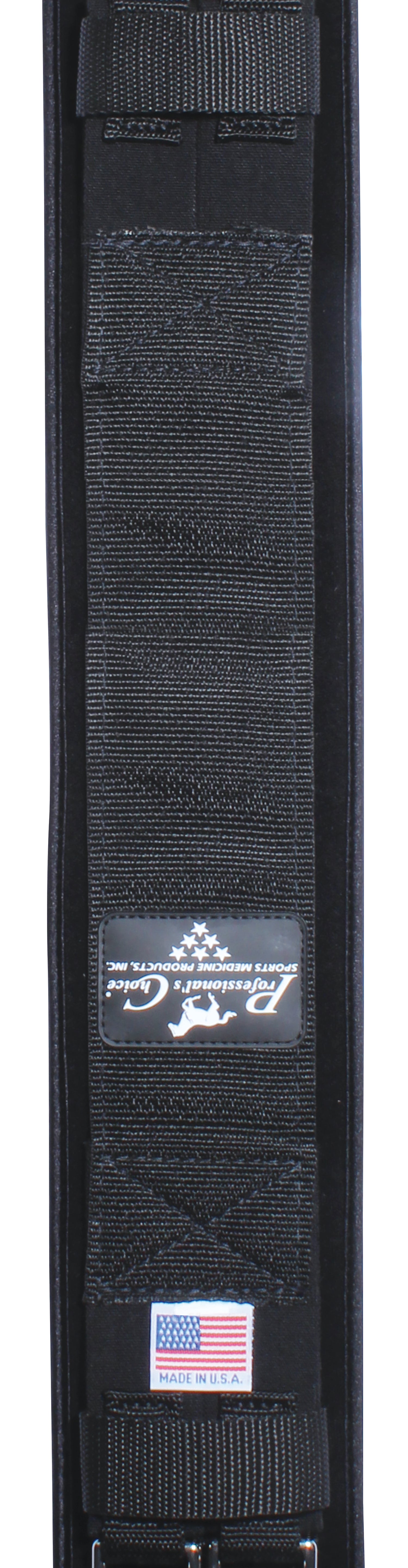 Full view of the black Professional's Choice VenTech Dressage Girth on a plain background