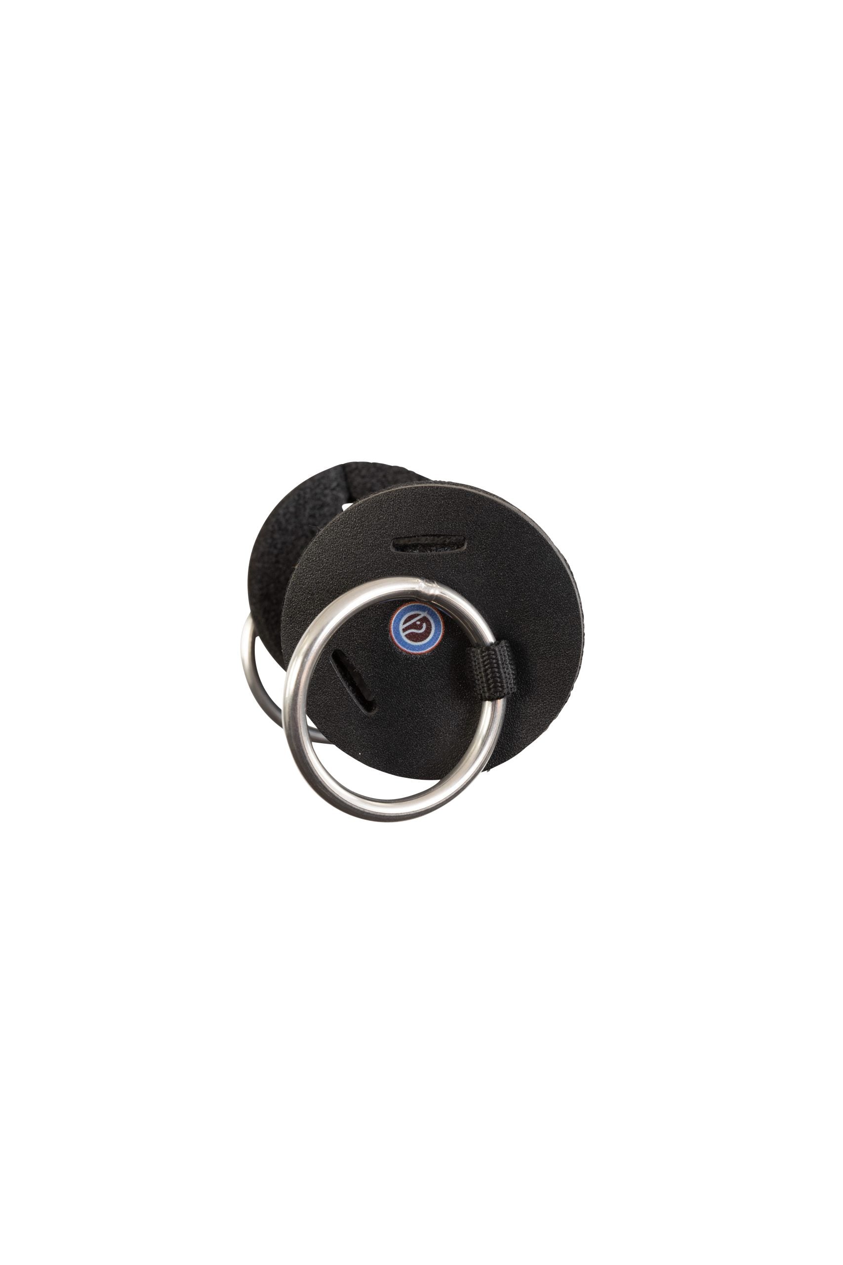 Black Round sponge but with silver rings on white background