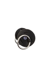Black Round sponge but with silver rings on white background