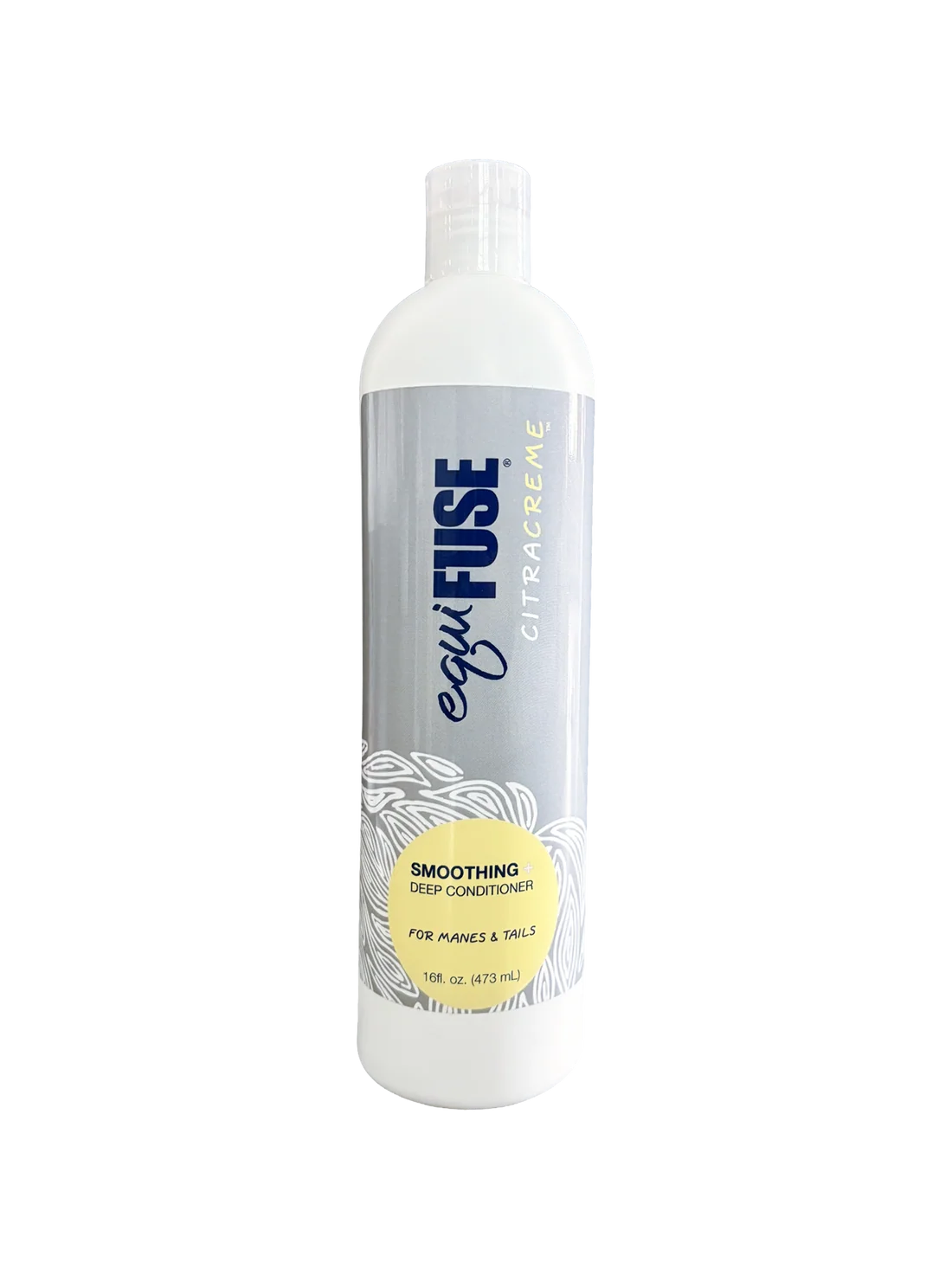 Front view of a 16 oz bottle of EquiFUSE CitraCreme Smoothing Deep Conditioner on a white background