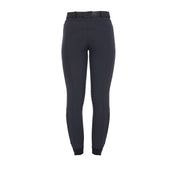 Back view of the Equestro Women's Slim Fit Grip Breeches With Logo in navy on white background
