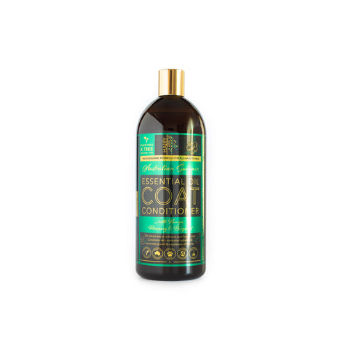 Front view of a 1000 ml bottle of Australian Summer Hairy Pony Essential Oil Coat Conditioner on a white background