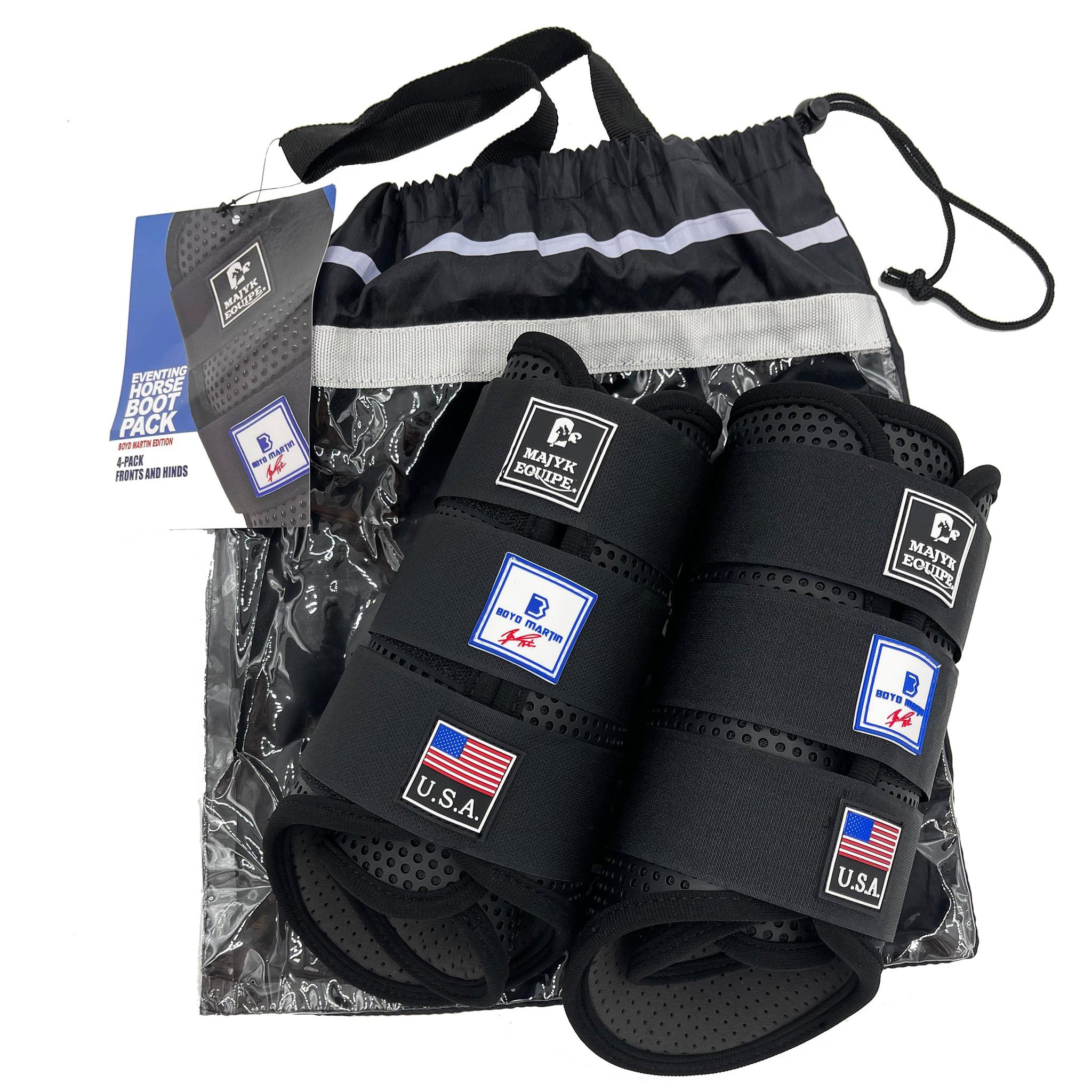 Full view of a package of black Boyd Martin Eventing 4 Pack on a white background