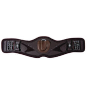 Professional’s Choice VenTECH contoured monoflap girth in chocolate with center D-ring and stainless steel buckles
