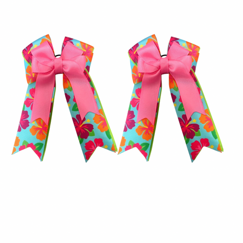 View of the Pony Island Belle & Bow Kids Hair Bows on a white background