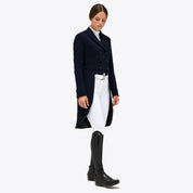 Cavalleria Toscana navy competition frack coat, side view showing long tail