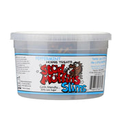 Front view of a 20 oz tub of Stud Muffins Peppermint Slims Horse Treats on a white background