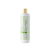 Front view of a kakadu plum 500ml bottle of Hairy Pony Natural Shampoo, gold top