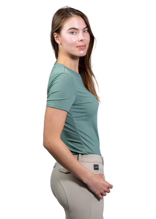 Equisite Hallie Perforated Short Sleeve Shirt