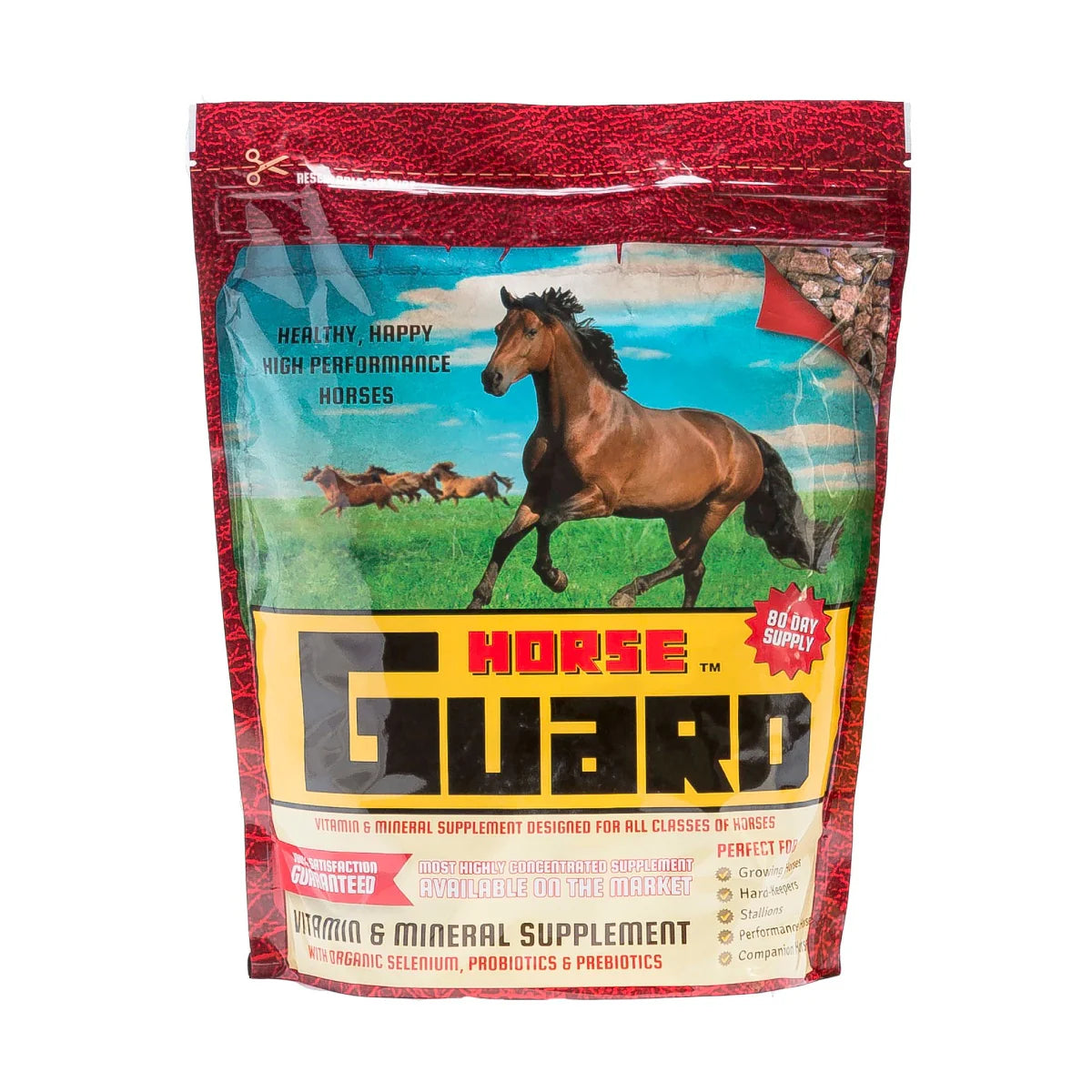 Front view of a 10 lb bag of Horse Guard Vitamin & Mineral Supplement on a white background
