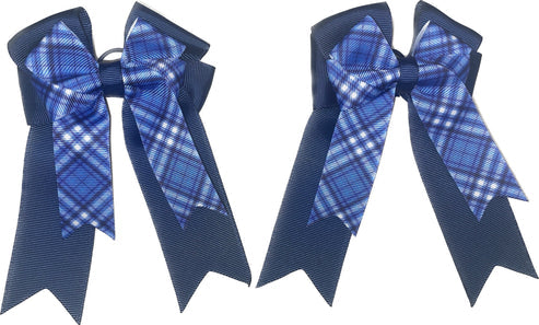 View of the True Blue Belle & Bow Kids Hair Bows on a white background