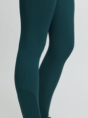 Close-up of LeMieux Isabelle Full Seat Breeches in Jungle showing lower legs and ankle hems
