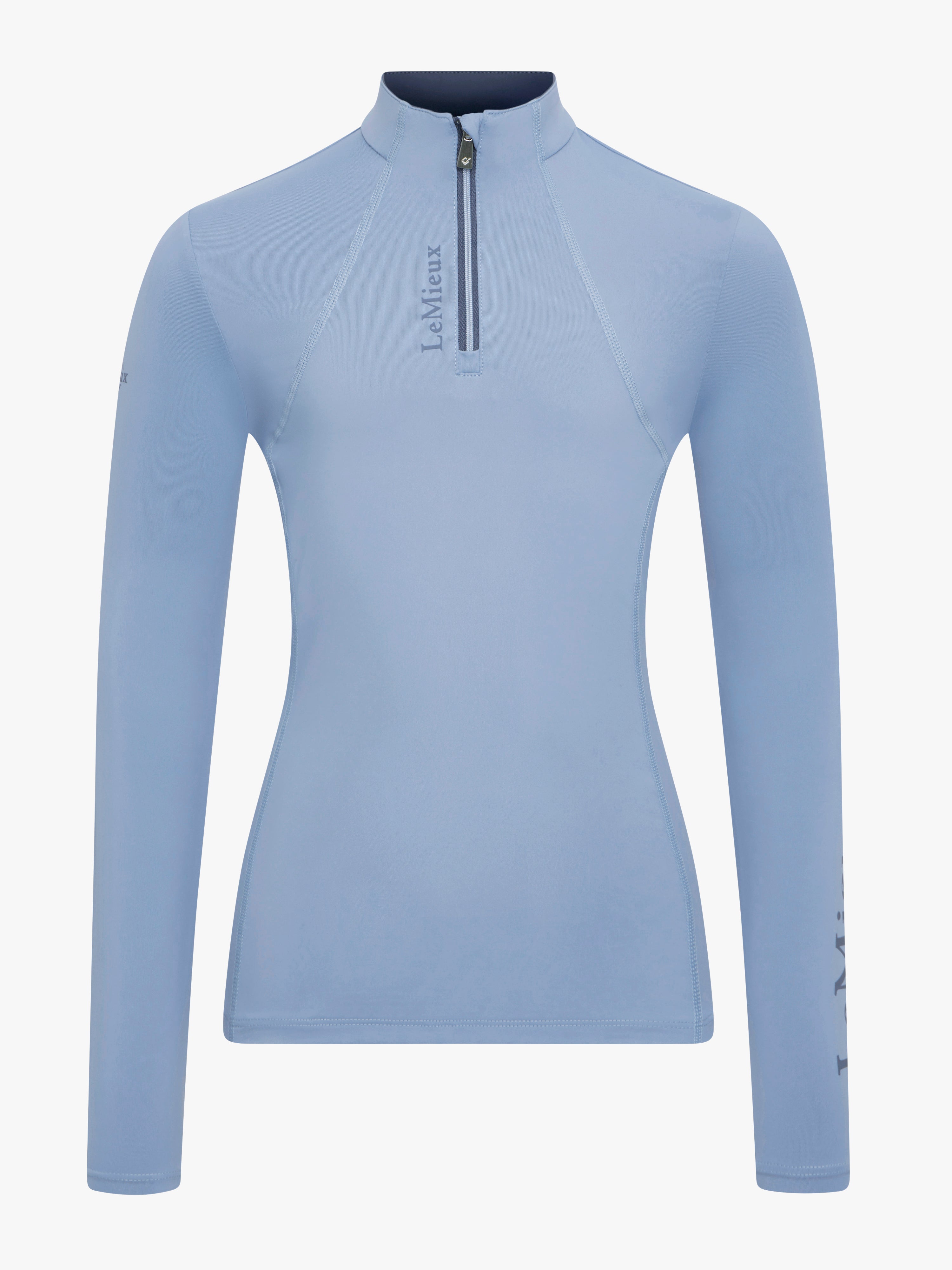 Front view of Powder Blue LeMieux Young Rider Classique Base Layer on a plain background