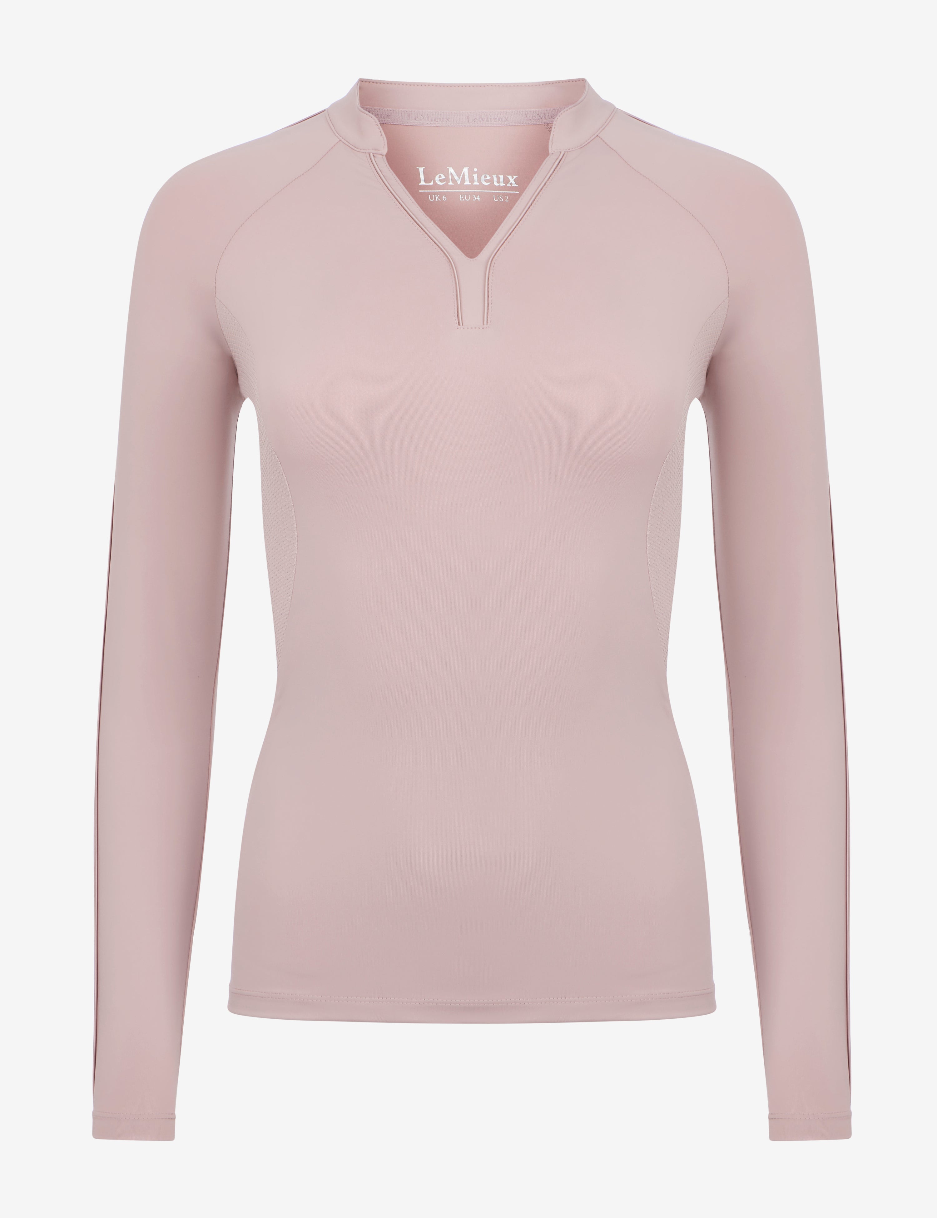 Front view of the Wild Rose LeMieux Lisa Long Sleeve Base Layer on a white background